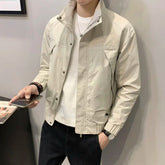 Hearujoy Korean Style Stand Up Collar Jacket for Men New Trendy Men's Jacket Cool Baseball Jacket Cool and Trendy Top